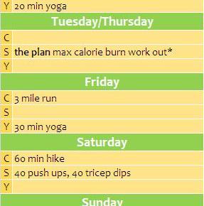 Fitness Plan Week 4